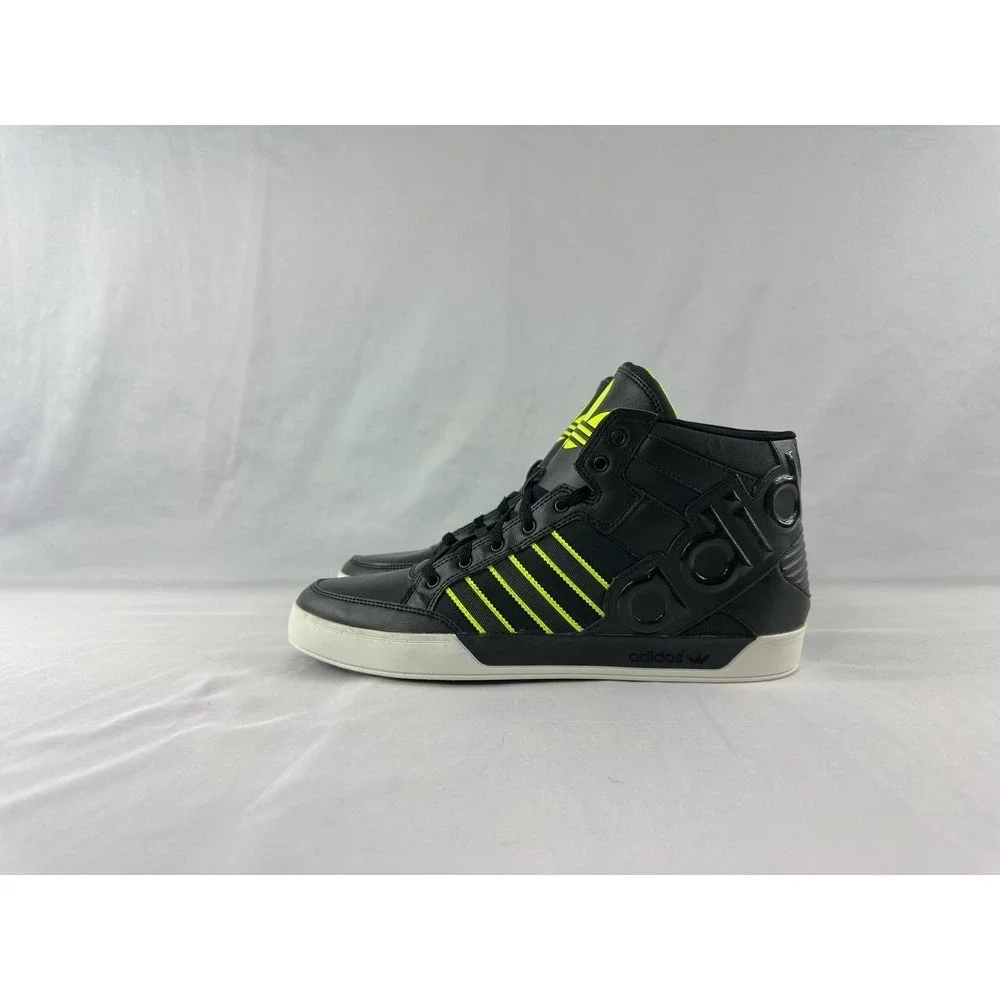 Adidas Hard Court Big Logo Men's Size 12 Black & Lime Green Hi Tops G59801